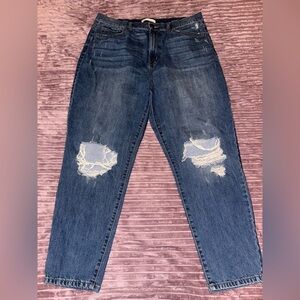 Distressed High Rise Curvy Mom Jeans Size 17/33 #1768